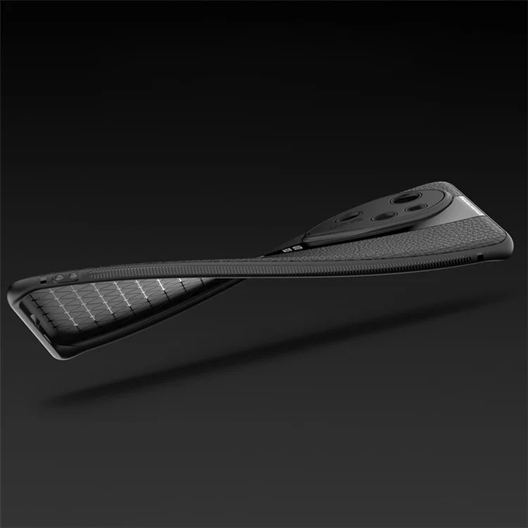 Q.COO Phone Case for Honor 100 5G Cover PU Leather+TPU+Acrylic Reinforced Corners Shell - Black