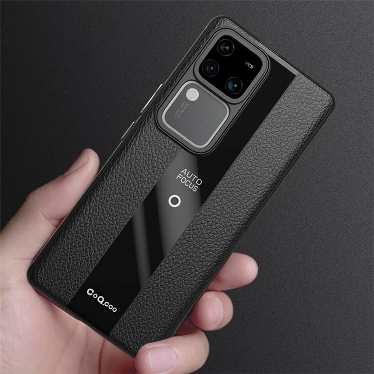 Custodia Q.COO per vivo S18 5G / S18 Pro 5G Cover in pelle PU rivestita in TPU+acrilico - Nero