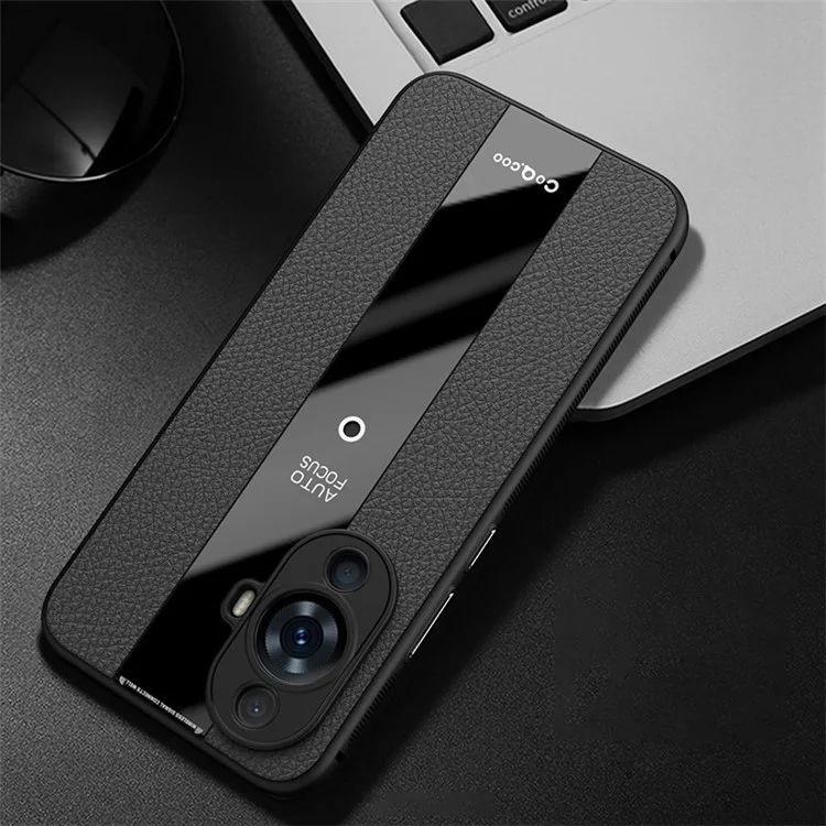 Q.COO For Huawei nova 11 / nova 12s 4G / nova 12 Lite 4G Shockproof Cover PU Leather+TPU+Acrylic Mobile Phone Case - Black