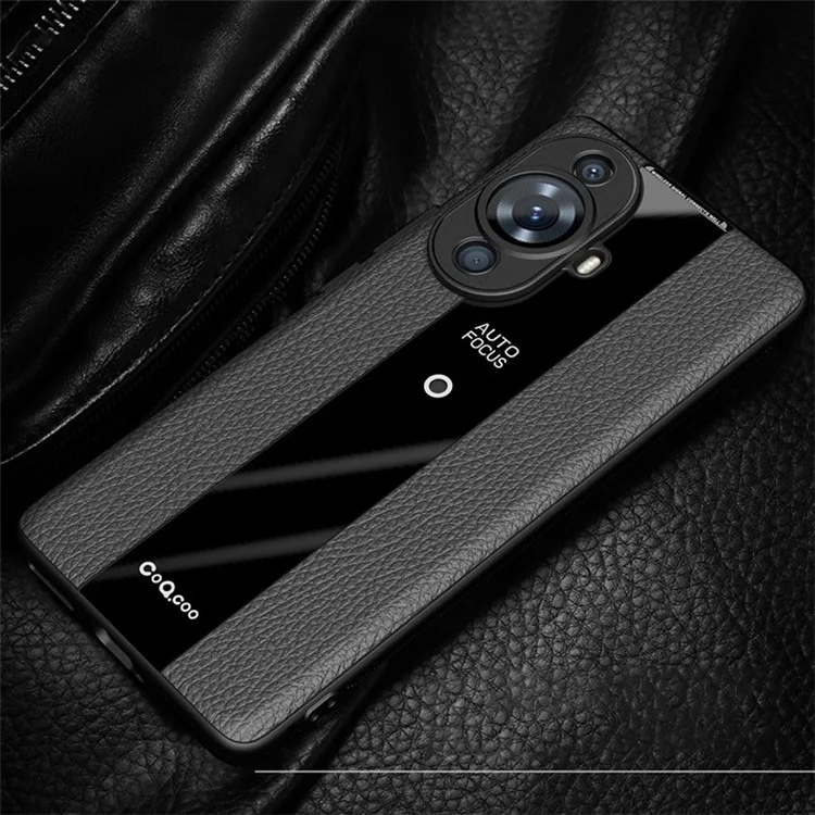 Q.COO For Huawei nova 11 / nova 12s 4G / nova 12 Lite 4G Shockproof Cover PU Leather+TPU+Acrylic Mobile Phone Case - Black