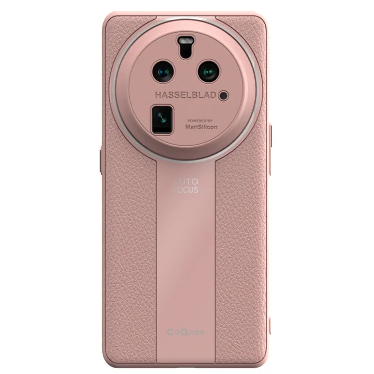 Q.COO Für Oppo Find X6 Case Drop-proof PU Leder+TPU+Acryl Schutzhülle - Pink