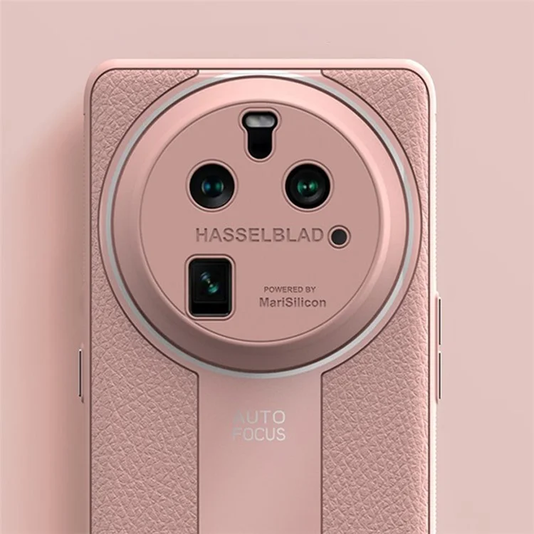 Q.COO Für Oppo Find X6 Case Drop-proof PU Leder+TPU+Acryl Schutzhülle - Pink