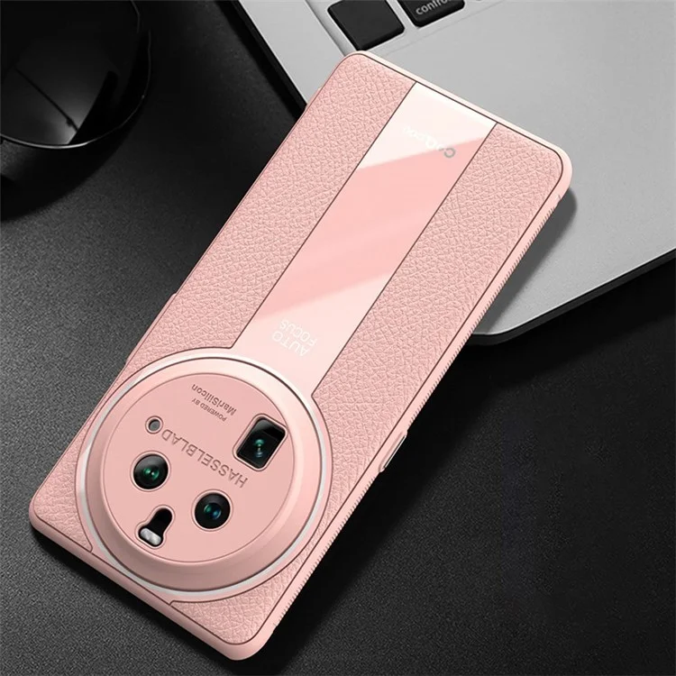 Q.COO Für Oppo Find X6 Case Drop-proof PU Leder+TPU+Acryl Schutzhülle - Pink