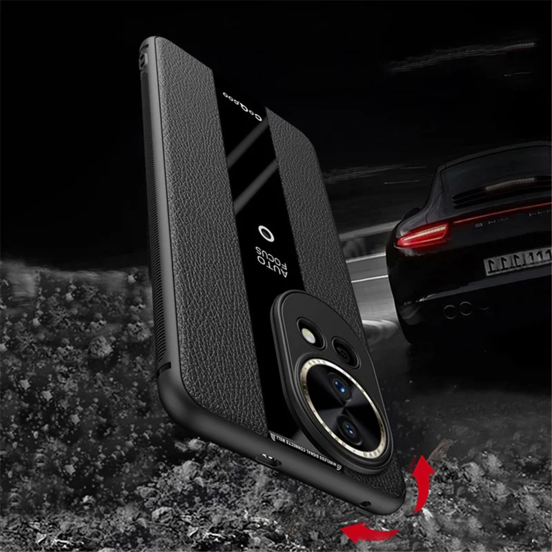 Q.COO Чехол с нескользящей поверхностью для Huawei nova 12 Pro 5G / 12 Ultra 5G, чехол из натуральной кожи, TPU и акрила, тонкий смартфон - Красный