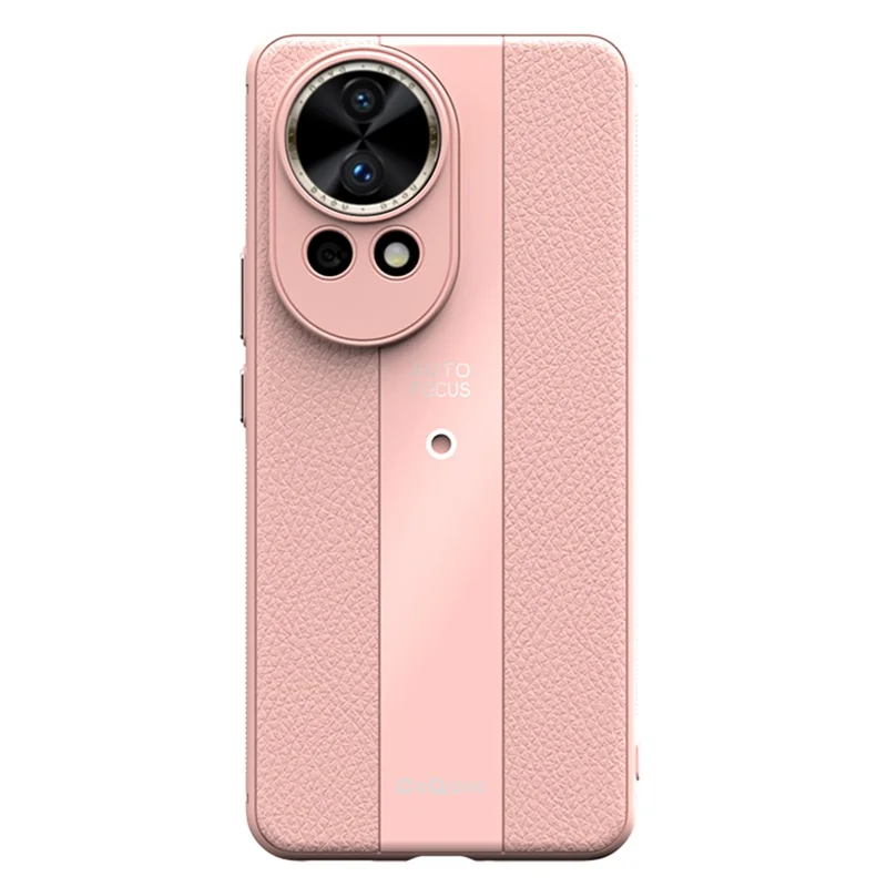 Étui antidérapant Q.COO pour Huawei nova 12 Pro 5G / 12 Ultra 5G Housse en cuir+TPU+acrylique Coque de téléphone portable fine - Rose