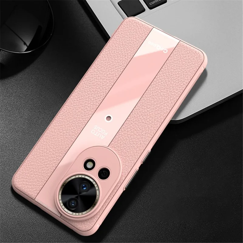 Étui antidérapant Q.COO pour Huawei nova 12 Pro 5G / 12 Ultra 5G Housse en cuir+TPU+acrylique Coque de téléphone portable fine - Rose