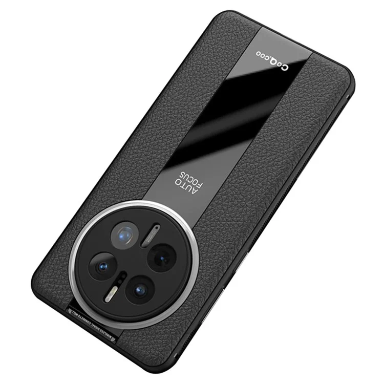 Q.COO Per Huawei Mate 50 Pro 4G Custodia in Pelle PU+TPU+Acrilico Anti-collisione Shell - Nero