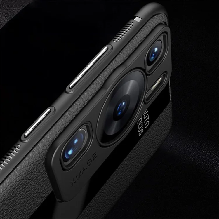 Q.COO Pour Huawei P60 / P60 Pro Étui antichute PU Cuir+TPU+Acrylique Coque de Téléphone - Noir