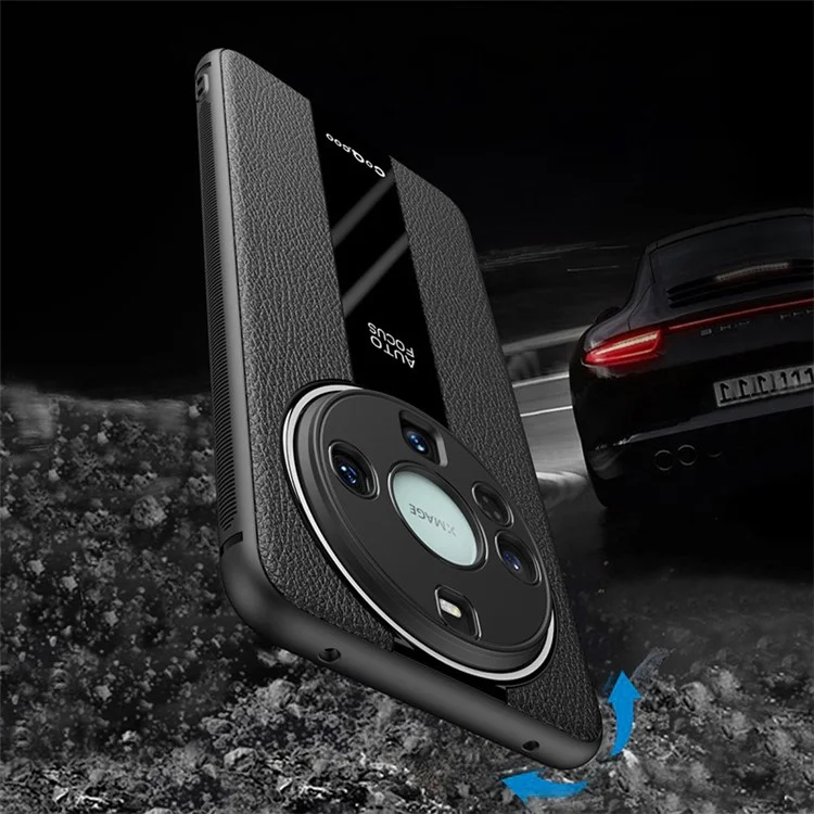 Q.COO Per Custodia Huawei Mate 60 Pro Protezione Antiurto PU Pelle+TPU+Acrilico Guscio Telefonico - Nero