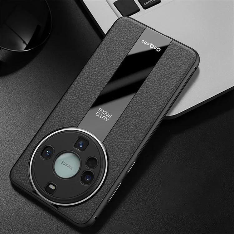 Q.COO Per Custodia Huawei Mate 60 Pro Protezione Antiurto PU Pelle+TPU+Acrilico Guscio Telefonico - Nero