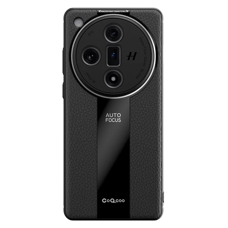 Q.COO Para Oppo Find X7 5G Funda de Piel de PU+TPU+Acrílico Antirasguños Estuche de Teléfono Móvil - Negro