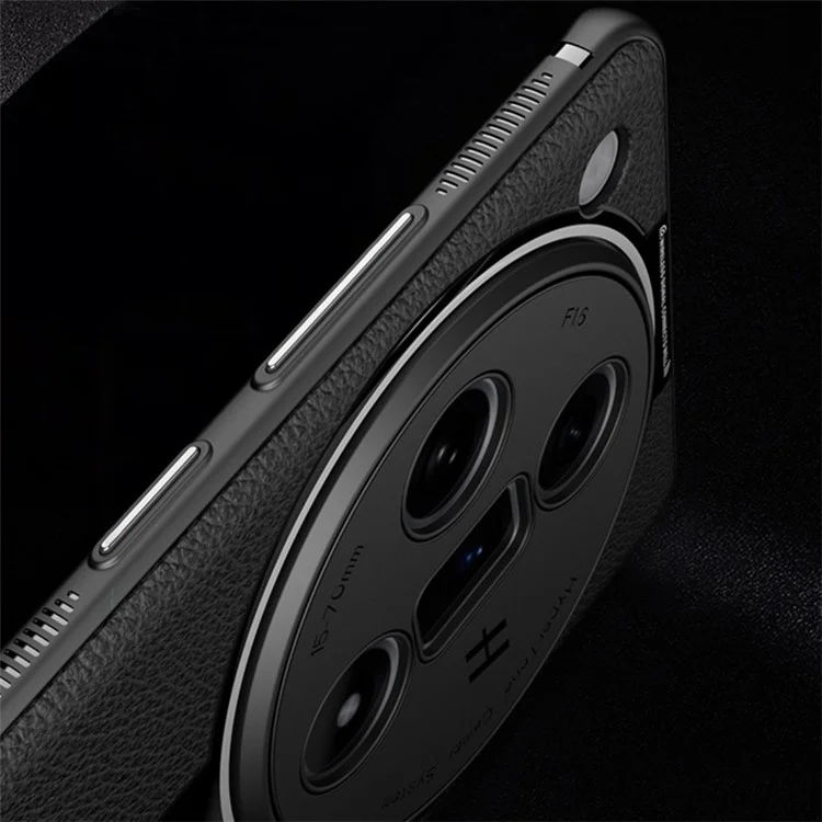 Q.COO Para Oppo Find X7 5G Funda de Piel de PU+TPU+Acrílico Antirasguños Estuche de Teléfono Móvil - Negro