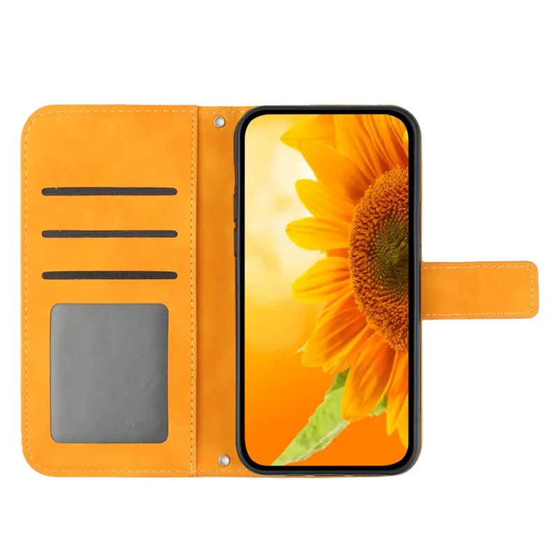 HT04 For Realme 12 Pro 5G / 12 Pro+ 5G Case Skin-touch Leather Phone Cover with Wallet Stand - Yellow