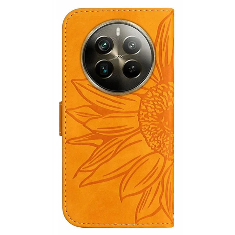 HT04 For Realme 12 Pro 5G / 12 Pro+ 5G Case Skin-touch Leather Phone Cover with Wallet Stand - Yellow