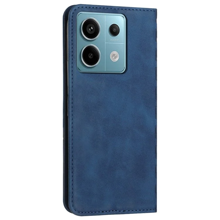 Für Xiaomi Redmi Note 13 Pro 4G / Poco M6 Pro 4G Magnetisches Handyhülle Skin-touch PU-Leder Kartenfächer - Saphir