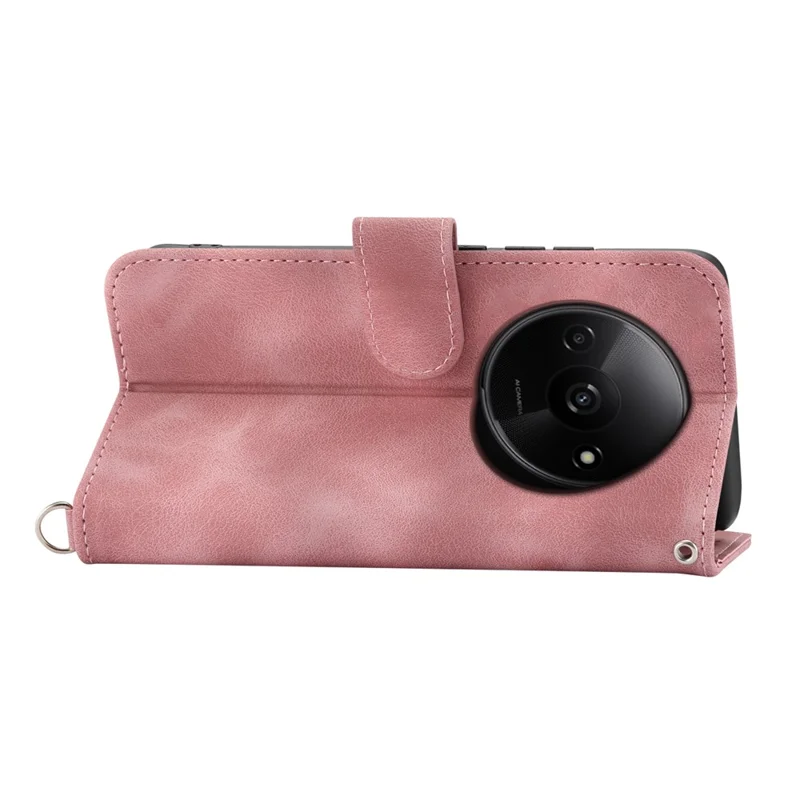 For Xiaomi Redmi A3 / Poco C61 4G Leather Phone Cover Flower Pattern Case Multiple Card Slots - Pink