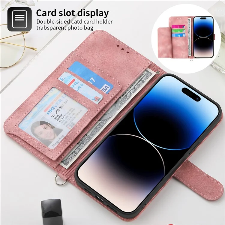For Xiaomi Redmi K70E 5G / Xiaomi Poco X6 Pro 5G Crossbody Leather Cover Flower Pattern Wallet Case with 2 Straps - Pink