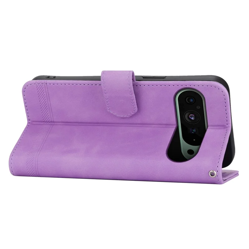 DIERFENG DF-03 Phone Cover for Google Pixel 9 / Pixel 9 Pro Imprinted Wallet Leather Phone Stand Case - Purple