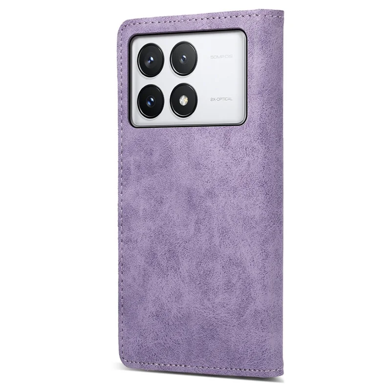 DF-05 For Xiaomi Poco X6 Pro 5G / Redmi K70E 5G Case RFID Blocking Leather Wallet Phone Cover - Purple