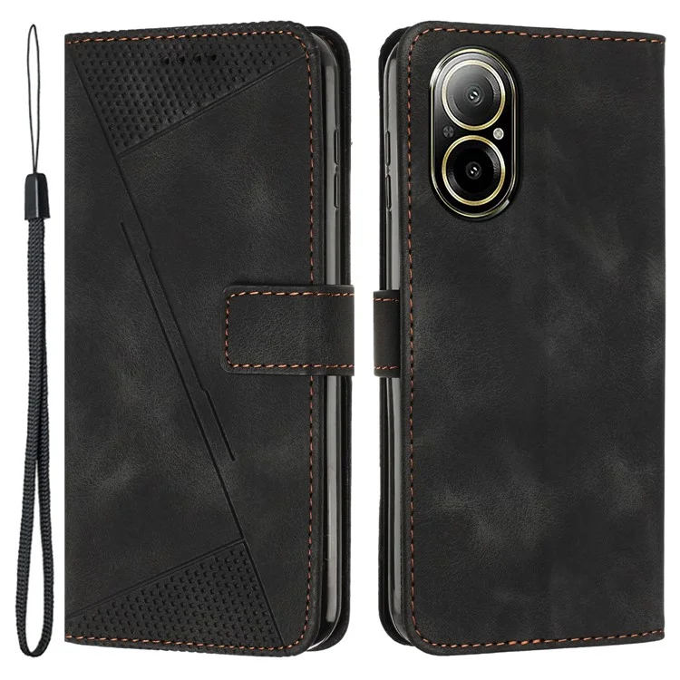 For Realme C67 4G Leather Flip Wallet Case Magnetic Card Slots Phone Cover - Black