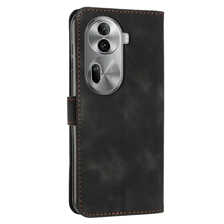 Para Oppo Reno11 Pro 5G (Global) / Reno11 (China) 5G Case Capa de Carteira com Padrão Triangular - Preto