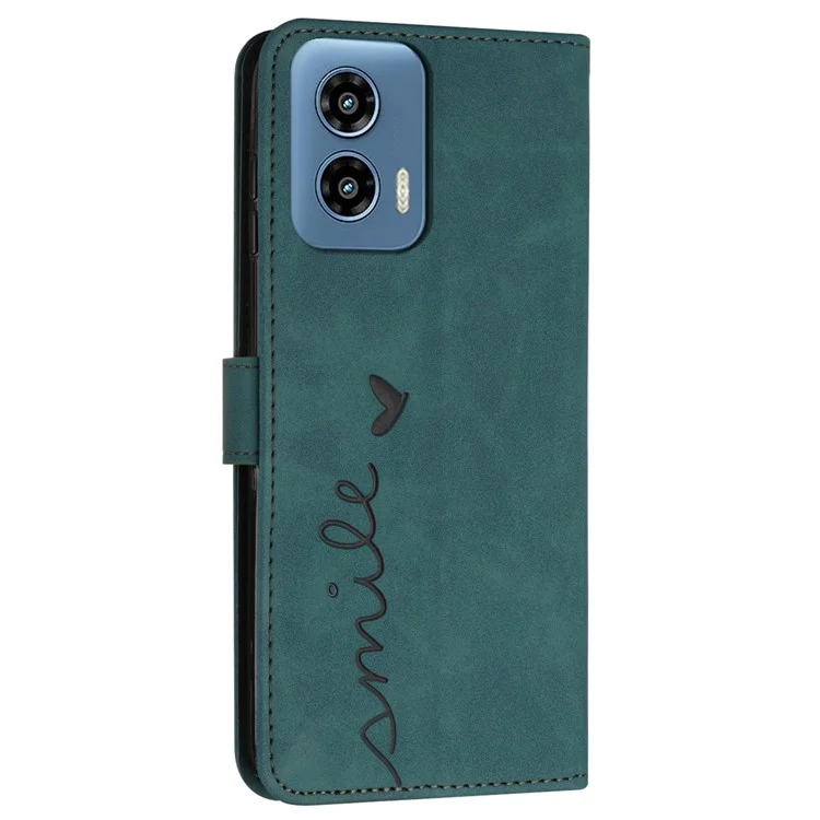 Per Motorola Moto G45 5G / G34 5G Phone Case Custodia in pelle PU a forma di cuore - Verde