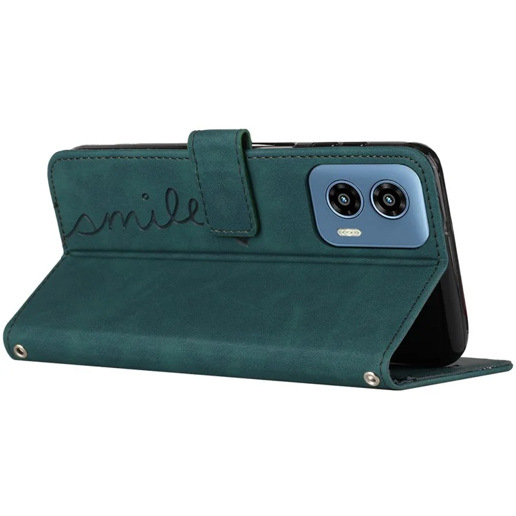 Per Motorola Moto G45 5G / G34 5G Phone Case Custodia in pelle PU a forma di cuore - Verde