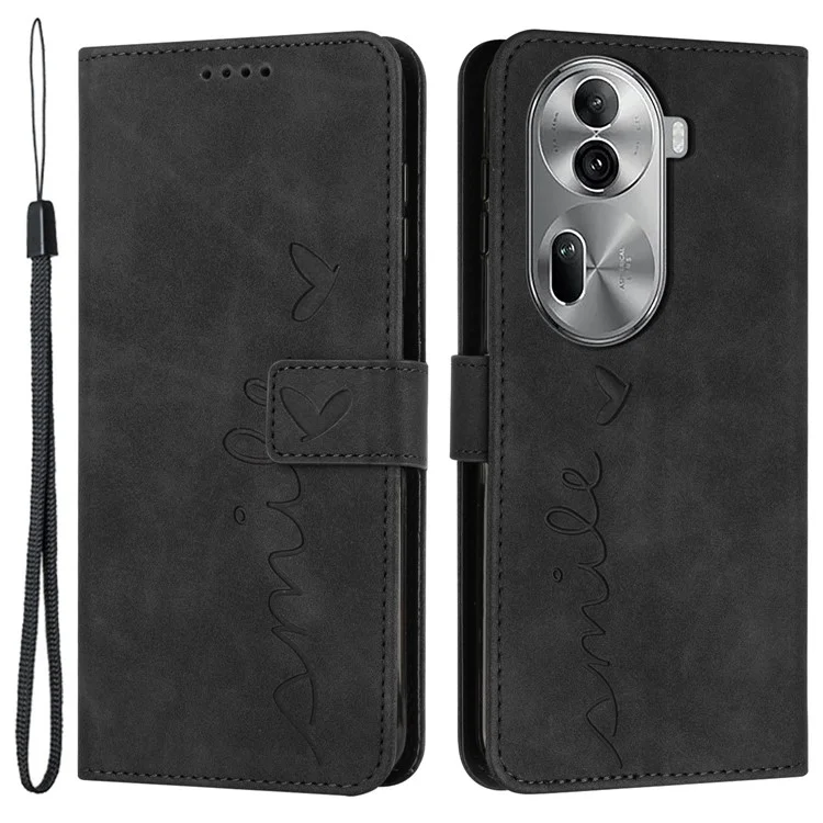 Para Oppo Reno11 Pro 5G (Global) / Reno11 (China) 5G Funda tipo cartera de piel sintética PU y funda para teléfono - Negro
