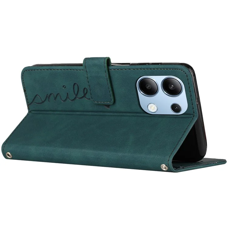 Para Xiaomi Redmi Note 13 4G Case Handbag PU Leather Wallet Phone Cover - Verde