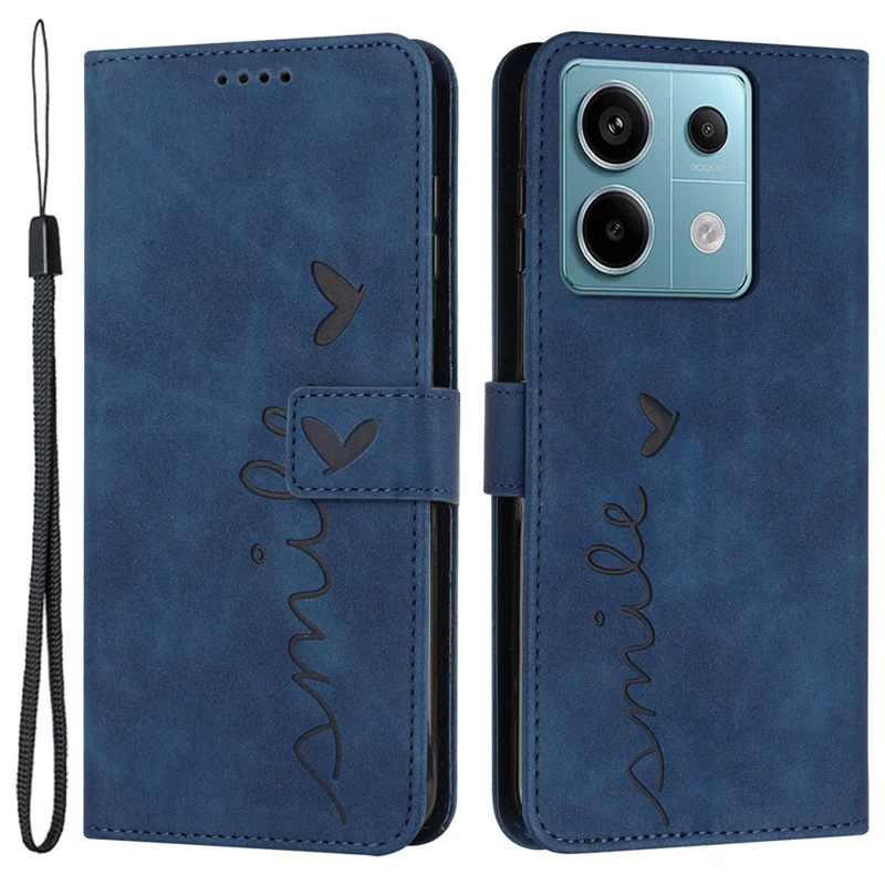 Per Xiaomi Redmi Note 13 Pro 4G / Poco M6 Pro 4G Custodia Imprinted PU Leather Stand Phone Cover - Zaffiro
