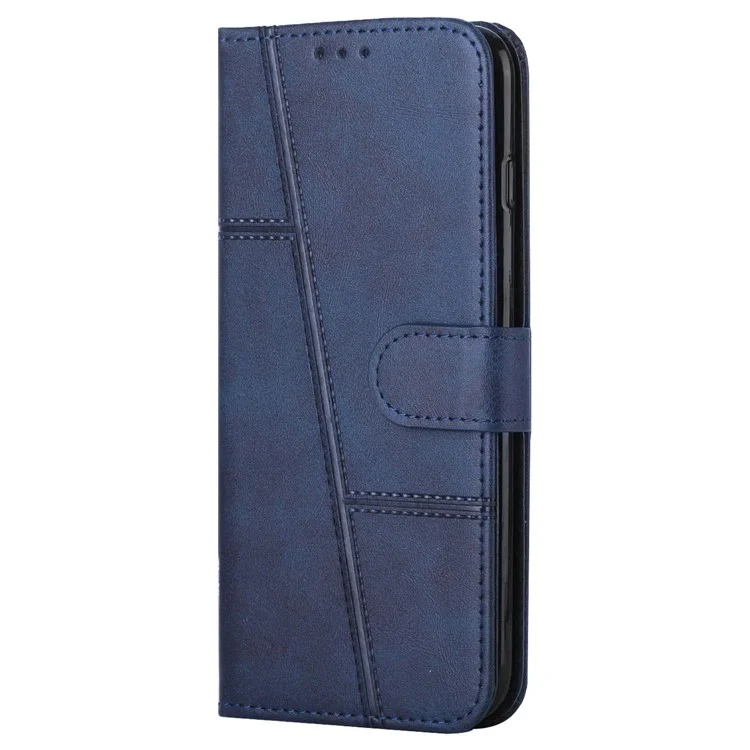 Para Xiaomi Redmi Note 13 4G Case PU Leather+TPU Stand Magnetic Closure Shockproof Phone Cover - Safira
