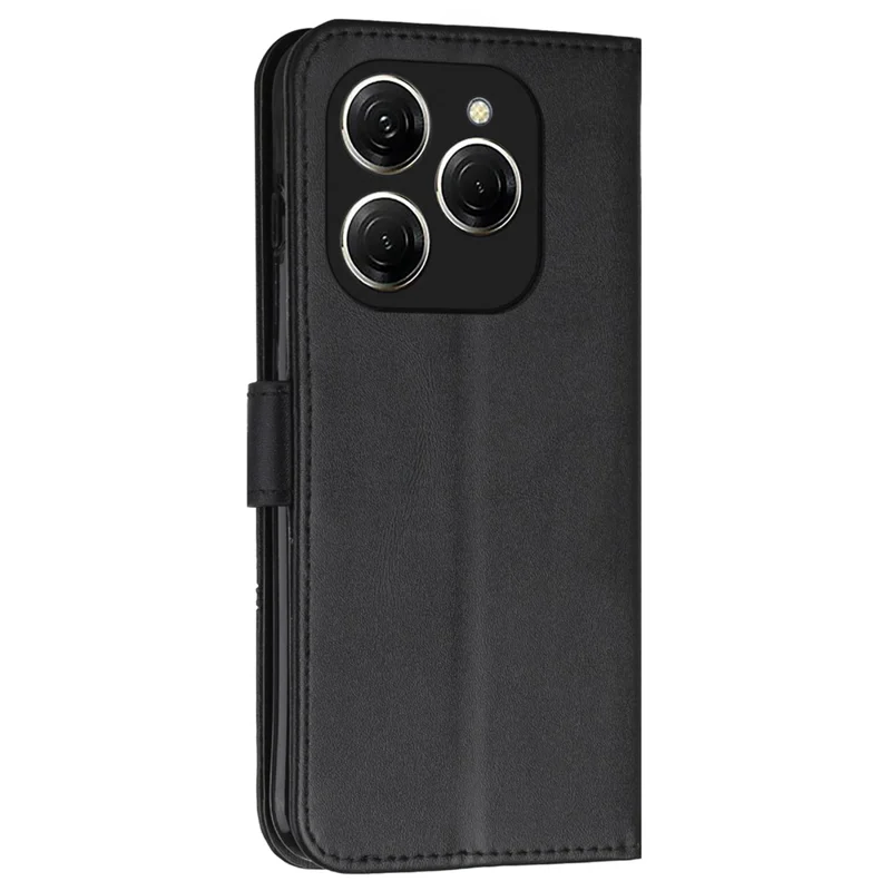For TECNO Spark 20 Pro Leather Case Wallet Phone Cover Magnetic Clasp - Black