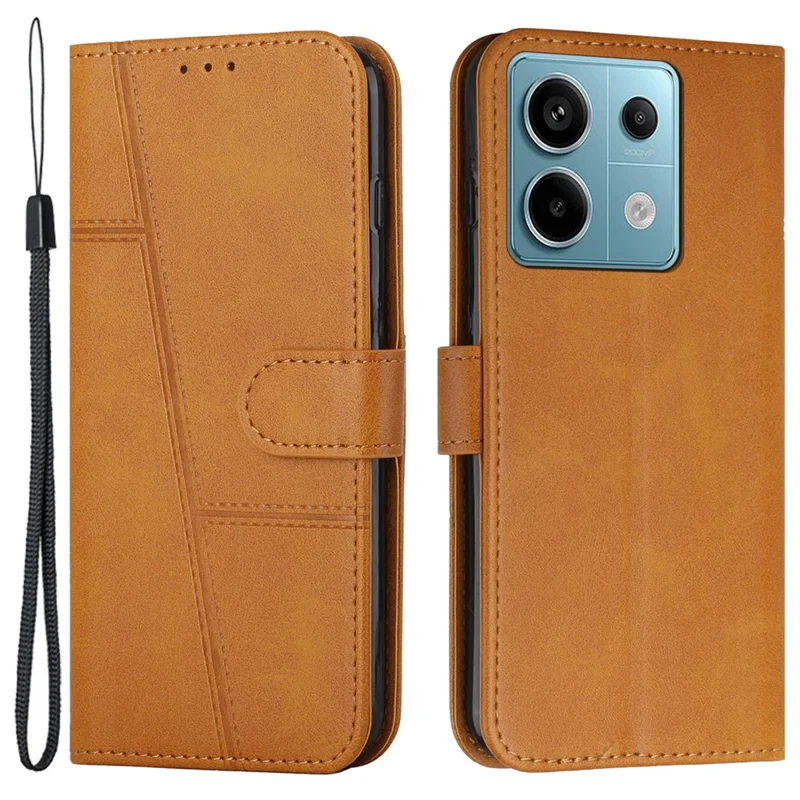 For Xiaomi Redmi Note 13 Pro 4G / Poco M6 Pro 4G Wallet Case PU Leather Flip Phone Cover - Yellow