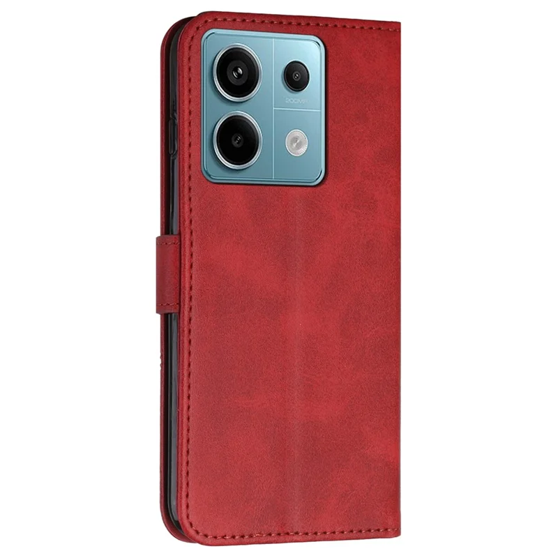For Xiaomi Redmi Note 13 Pro 4G / Poco M6 Pro 4G Wallet Case PU Leather Flip Phone Cover - Red