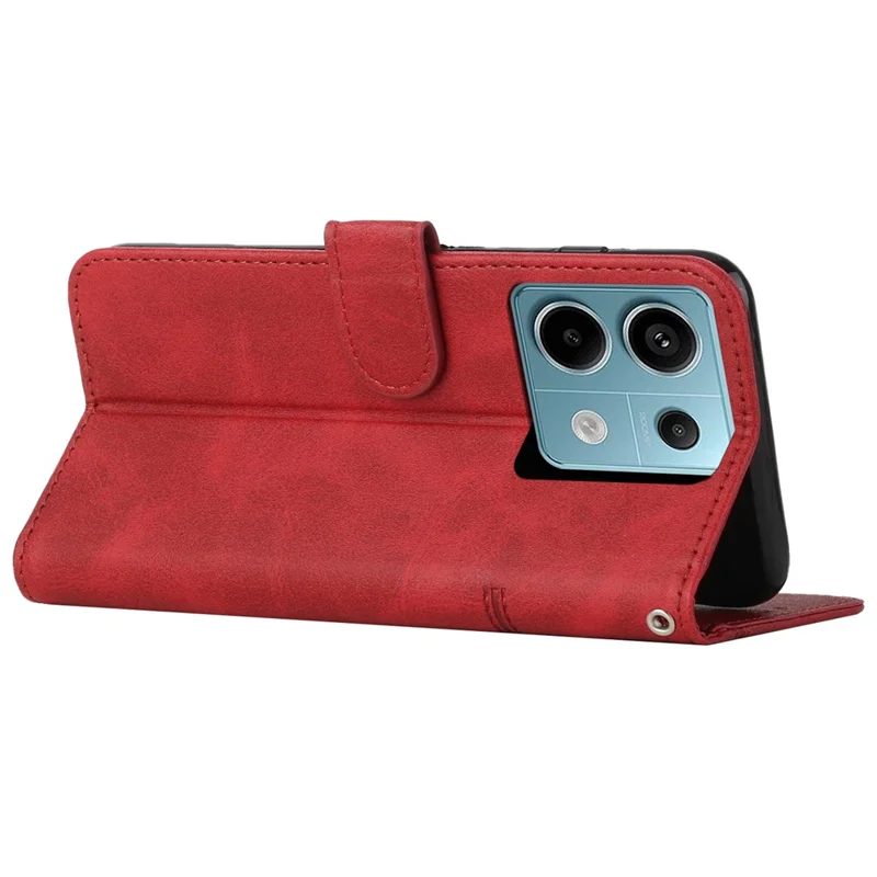 For Xiaomi Redmi Note 13 Pro 4G / Poco M6 Pro 4G Wallet Case PU Leather Flip Phone Cover - Red