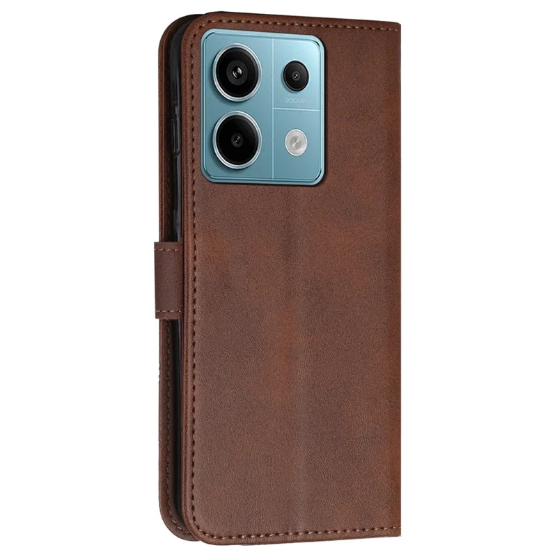 For Xiaomi Redmi Note 13 Pro 4G / Poco M6 Pro 4G Wallet Case PU Leather Flip Phone Cover - Brown