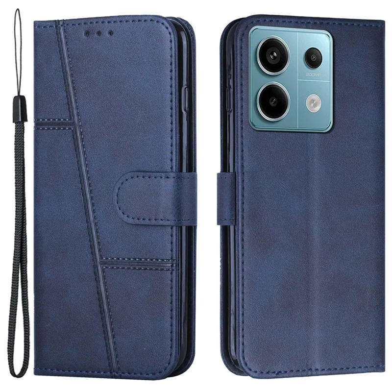 For Xiaomi Redmi Note 13 Pro 4G / Poco M6 Pro 4G Wallet Case PU Leather Flip Phone Cover - Sapphire