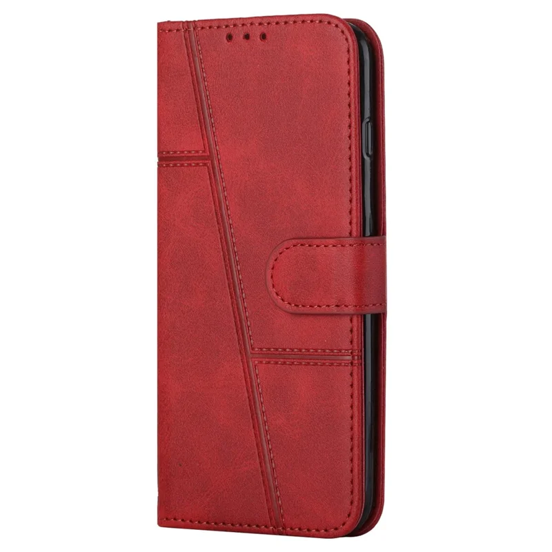 For Motorola Moto E14 4G / G04 4G / G04s 4G / G24 4G Case Wallet Calf Texture PU Leather Stand Phone Cover - Red