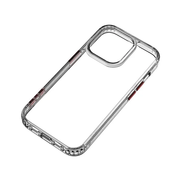 Q.COO Série Crystal pour iPhone 14 Pro Max Étui Transparent Protecteur en PC+TPU - Noir Transparent