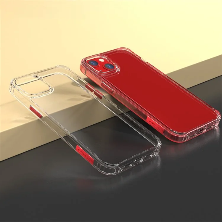 Q.COO Para Funda de iPhone 15 de Apple Caso TPU+PC Cubierta de Teléfono Transparente Carcasa de Teléfono - Transparente