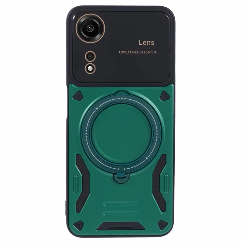 For Oppo A78 4G Magnetic Phone Case PC+TPU Anti-scratch Cover with Kickstand - Green