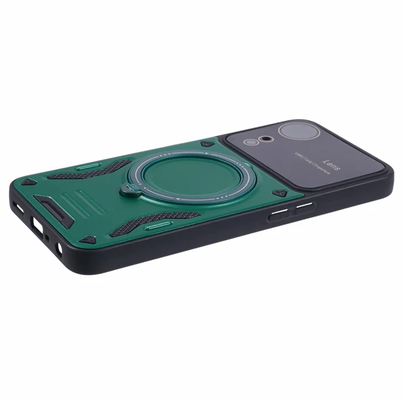 For Oppo A78 4G Magnetic Phone Case PC+TPU Anti-scratch Cover with Kickstand - Green