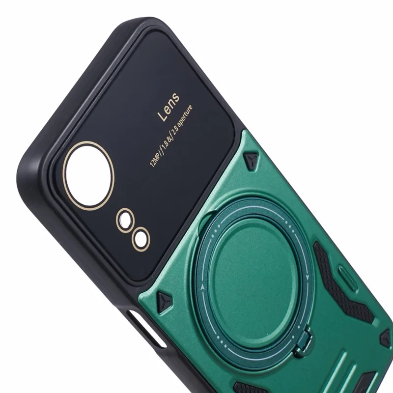 For Oppo A78 4G Magnetic Phone Case PC+TPU Anti-scratch Cover with Kickstand - Green