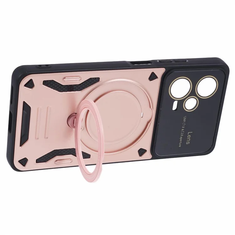 For Xiaomi Redmi Note 12 Pro+ 5G Case PC+TPU Kickstand Phone Cover Compatible with MagSafe - Rose Gold