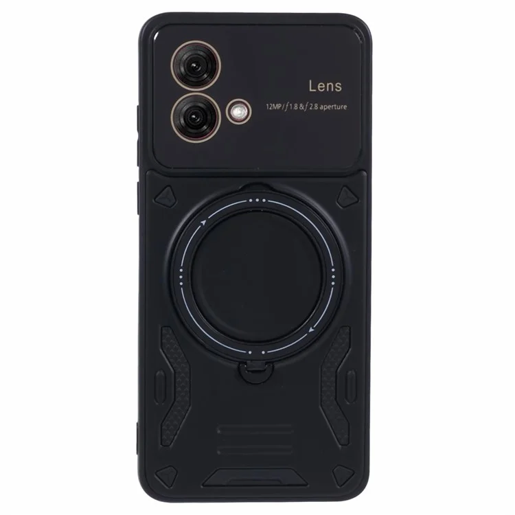 Для Motorola Moto G84 5G, задняя крышка, совместимая с MagSafe, PC+TPU, чехол с подставкой, цвет черный