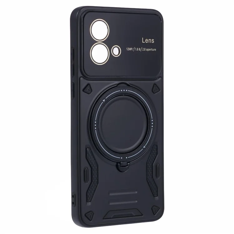 Для Motorola Moto G84 5G, задняя крышка, совместимая с MagSafe, PC+TPU, чехол с подставкой, цвет черный