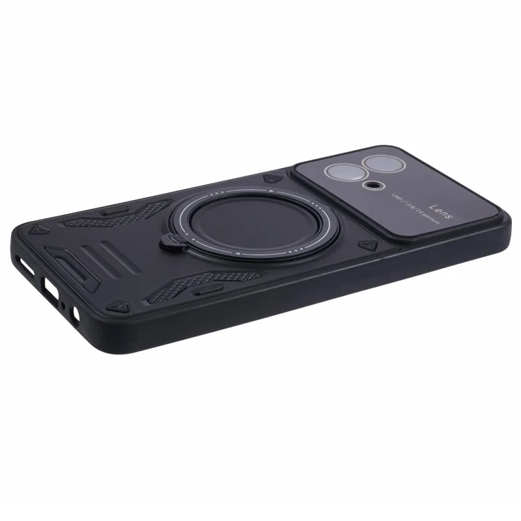 Для Motorola Moto G84 5G, задняя крышка, совместимая с MagSafe, PC+TPU, чехол с подставкой, цвет черный