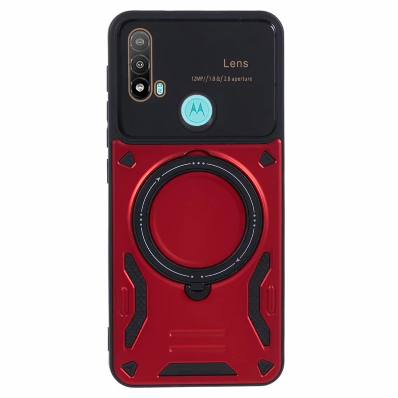 For Motorola Moto E20 Case Magnetic Case PC+TPU Kickstand Phone Cases - Red