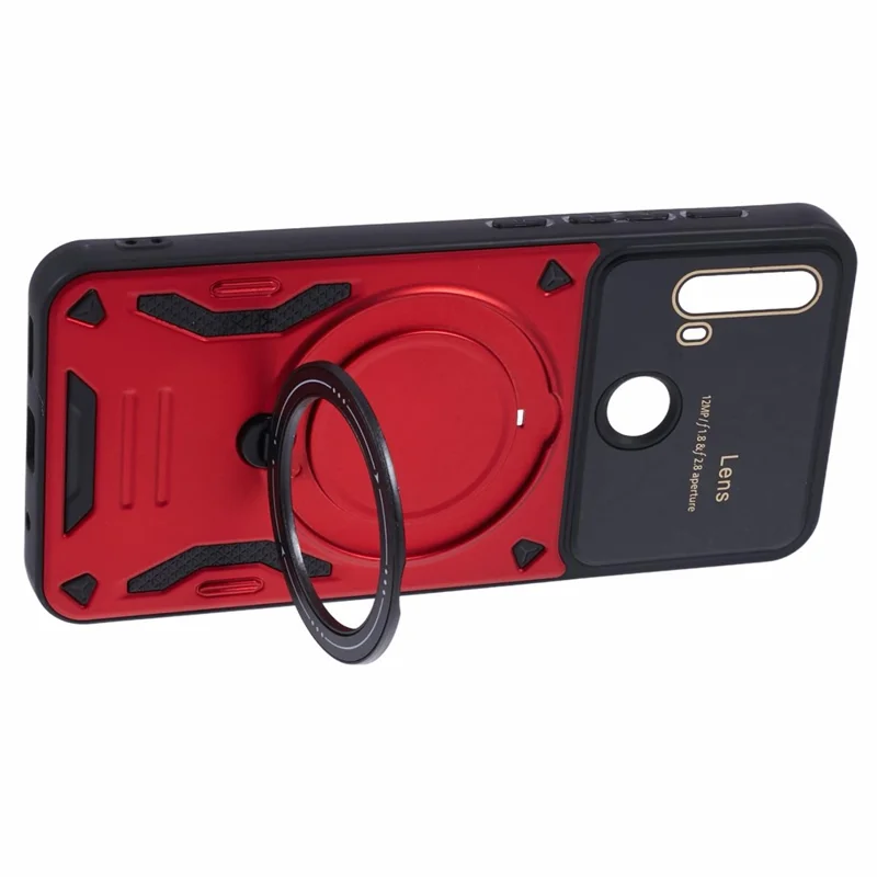 For Motorola Moto E20 Case Magnetic Case PC+TPU Kickstand Phone Cases - Red