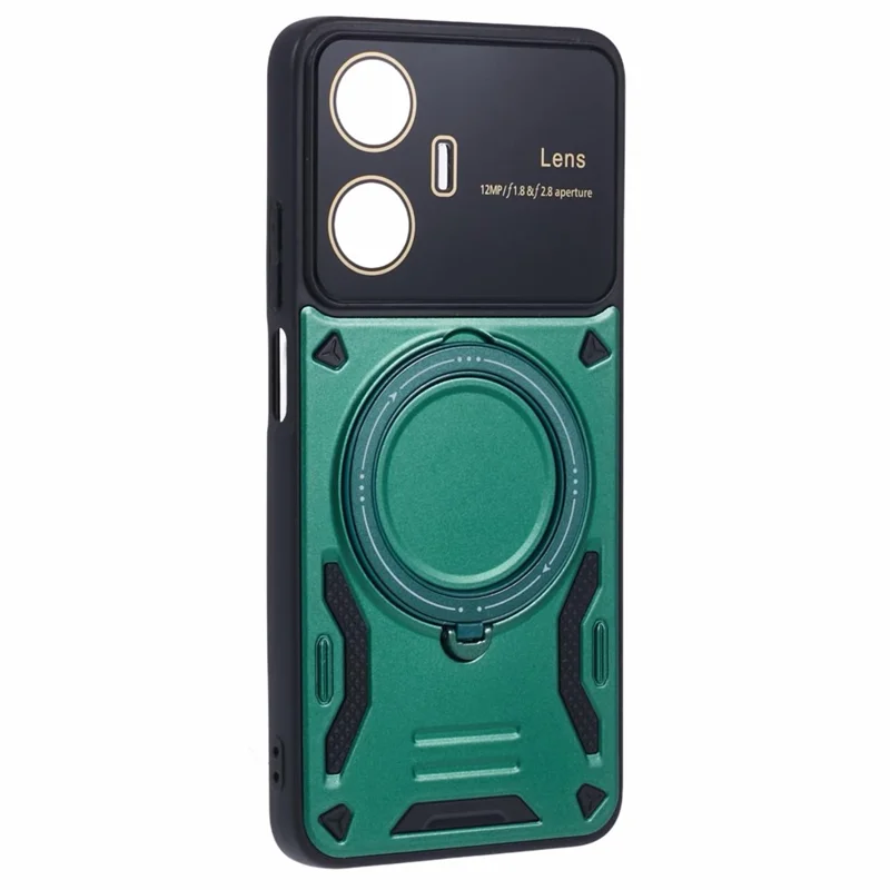 For Realme C55 / Narzo N55 4G Case PC+TPU Kickstand Phone Cover Magnetic Case - Green